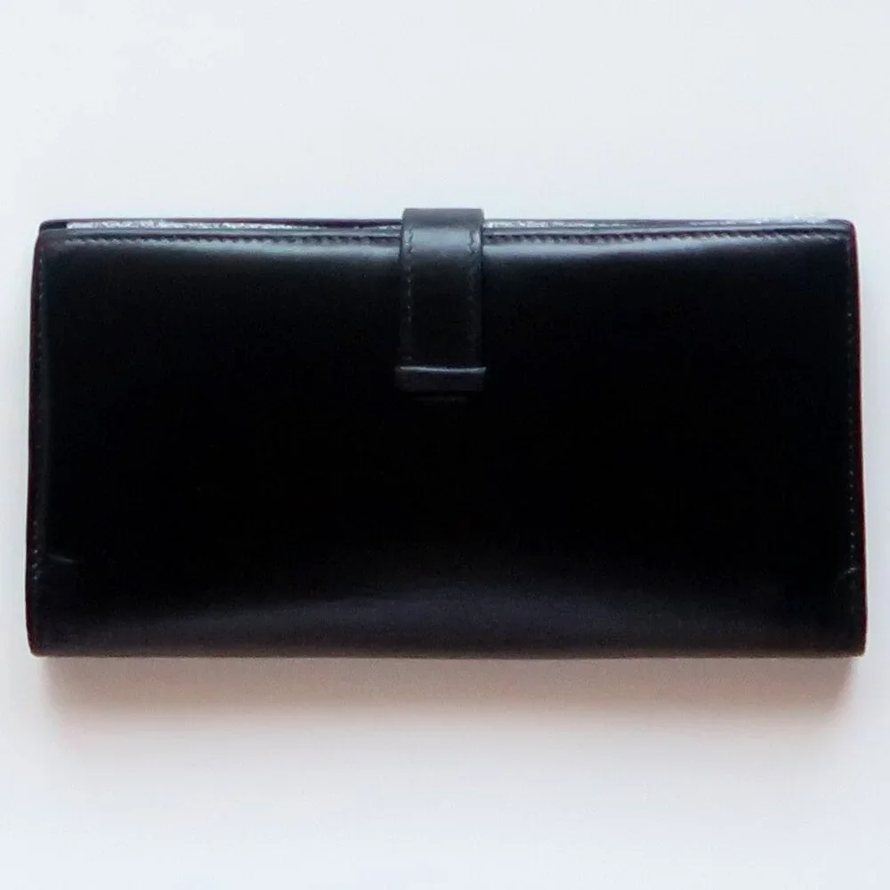 Hermès Béarn Black Leather H Buckle Long Wallet Bifold Luxury French Designer - Picture 2 of 15